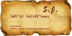 Sóti Juliánusz névjegykártya